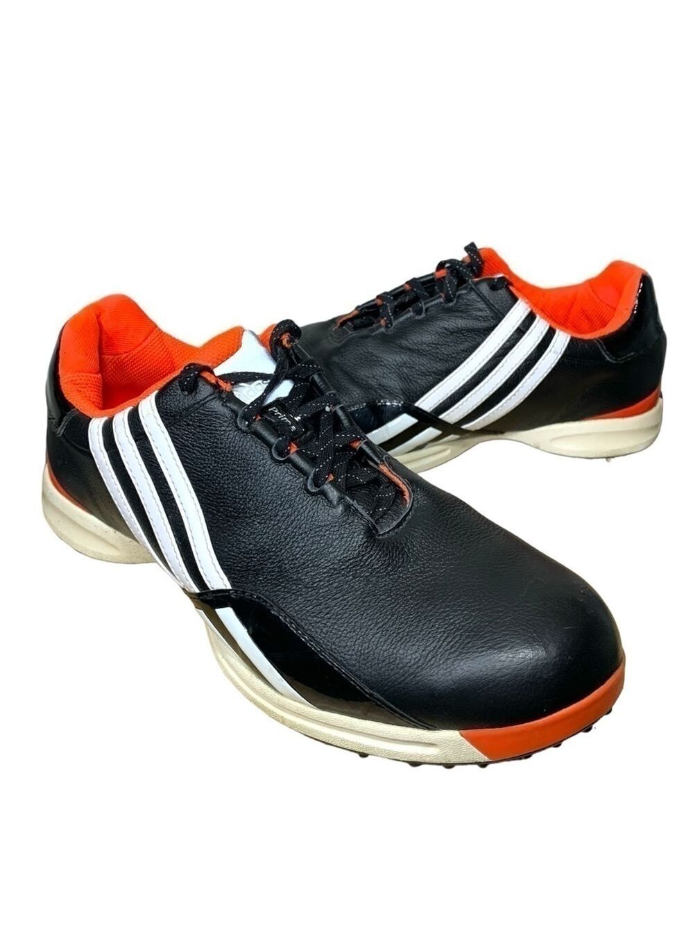 Adidas Prime Women Golf Shoes Sz 8.5 Black Leather White Stripes EVG 791003